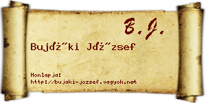 Bujáki József névjegykártya