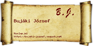 Bujáki József névjegykártya